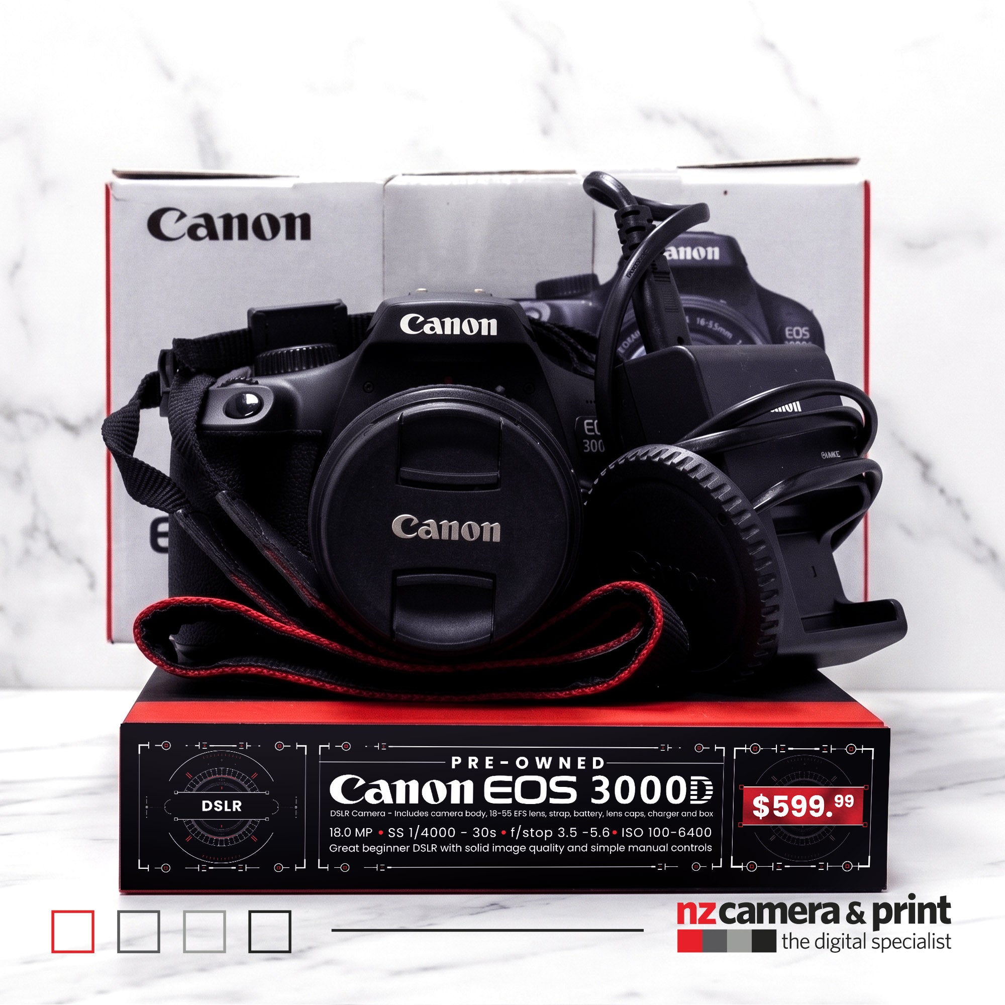 Pre-Owned Canon EOS 3000D with 18-55mm Lens Bundle