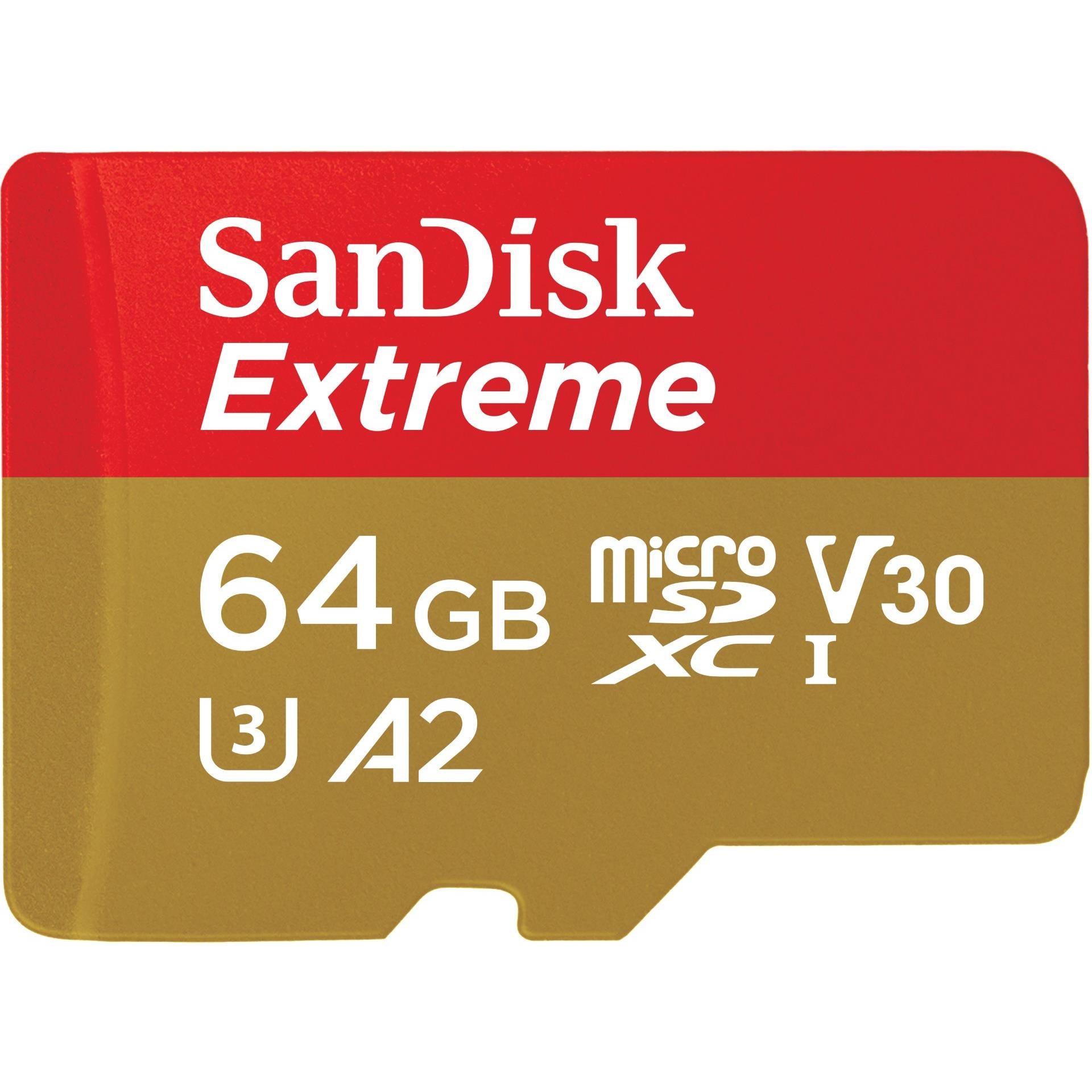 SanDisk Extreme MicroSDXC UHS-I Card with Adapter 64gb