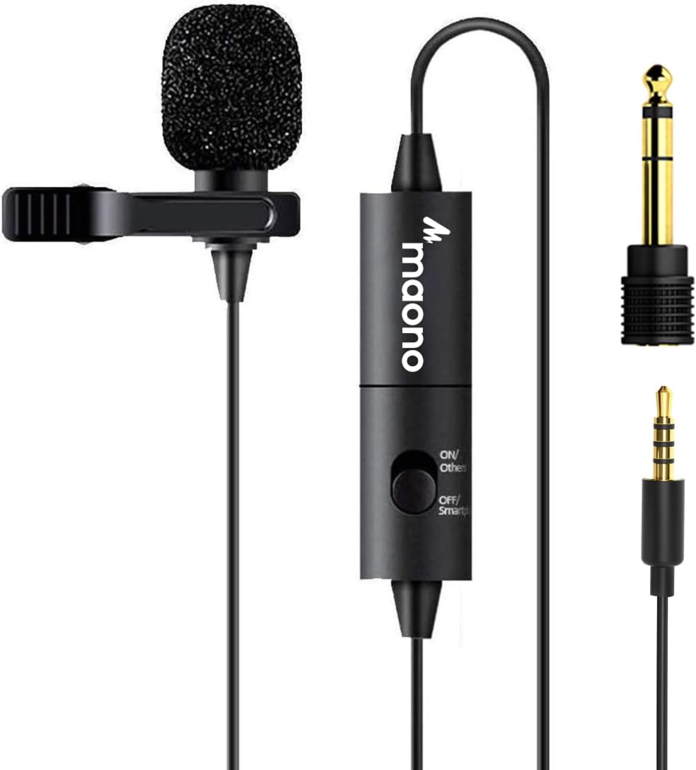 MAONO AU-100 Auxiliary Omnidirectional Lavalier Clip Microphone
