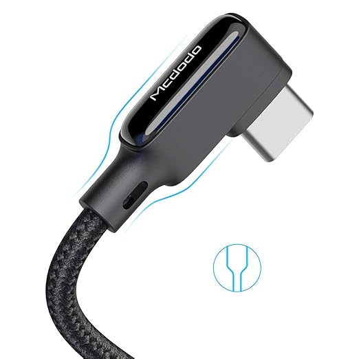Mcdodo [Type-C] Anti Winding Cable, 90 Degree QC 4.0 USB C Charging Data Coiled Cable