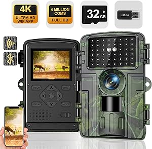Wildlife Camera 4K Trail Camera 60MP
