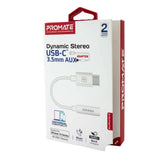 Promate USB-C 3.5mm AUX Adapter Dyanmic Stereo 12cm