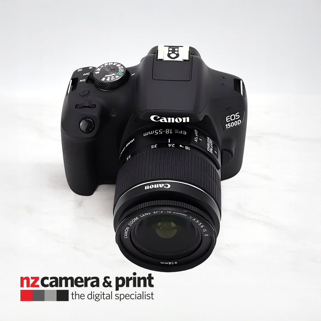 Pre-Owned Canon EOS 1500D with 18-55mm Lens, 2 batteries charger and strap