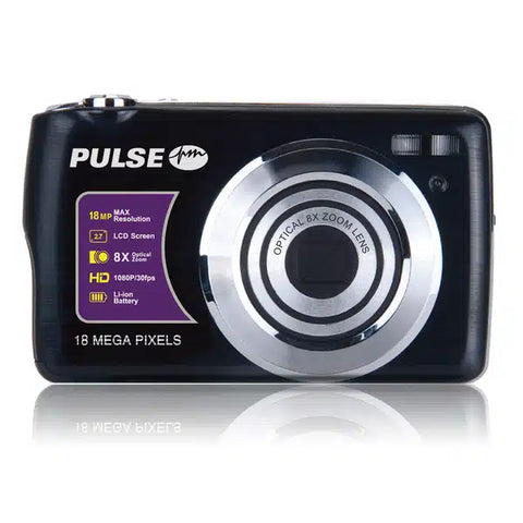 PULSE 8X Optical Zoom Compact Camera – Black