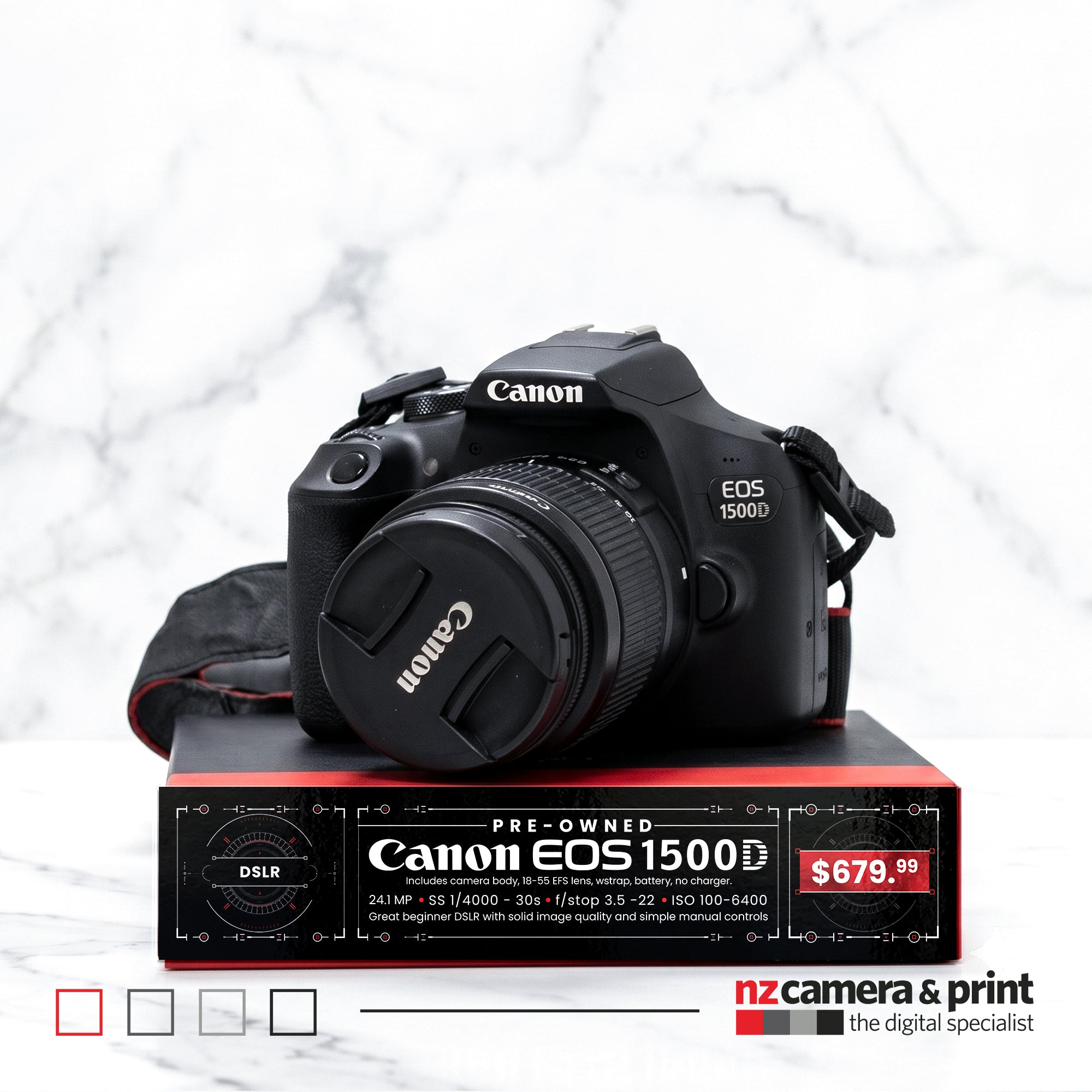 Pre-Owned Canon EOS 1500D with 18-55mm Lens Bundle