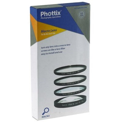 Phottix 72mm +1, +2, +4, 10X Macro Lens Filters Qty:2